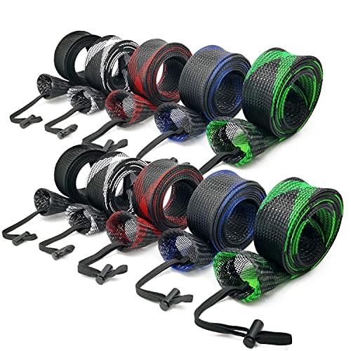 fishing rod protective cover, fishing rod socks cover, fishing rod sheath, flying fishing rod straps 10 in a set