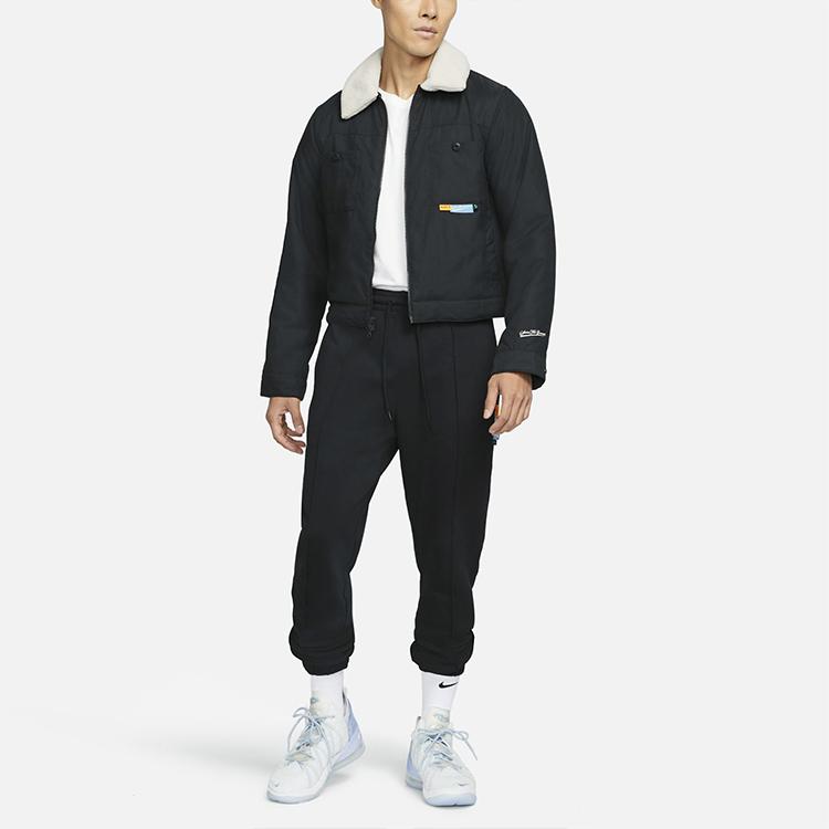 Nike Спортивная куртка с флисовым воротником, хлопковое пальто, зимняя мужская верхняя одежда, черная DA6716-010