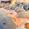 Постельное белье из четырех предметов, хлопковое пододеяльник, одинарный и двойной наматрасник с мультяшным принтом, постельное белье для спальни, пододеяльник