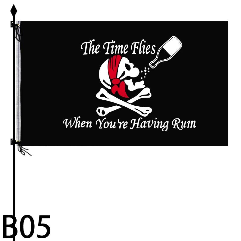 90*150cm Pirate Banner Pirate Theme Birthday Party Decorations Pirate Ship Skull Pennant Flags for Halloween Party Decor Cosplay