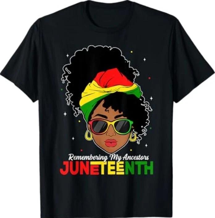 Футболка Juneteenth Черные Женщины Девушка Помня Моих Предков Футболка