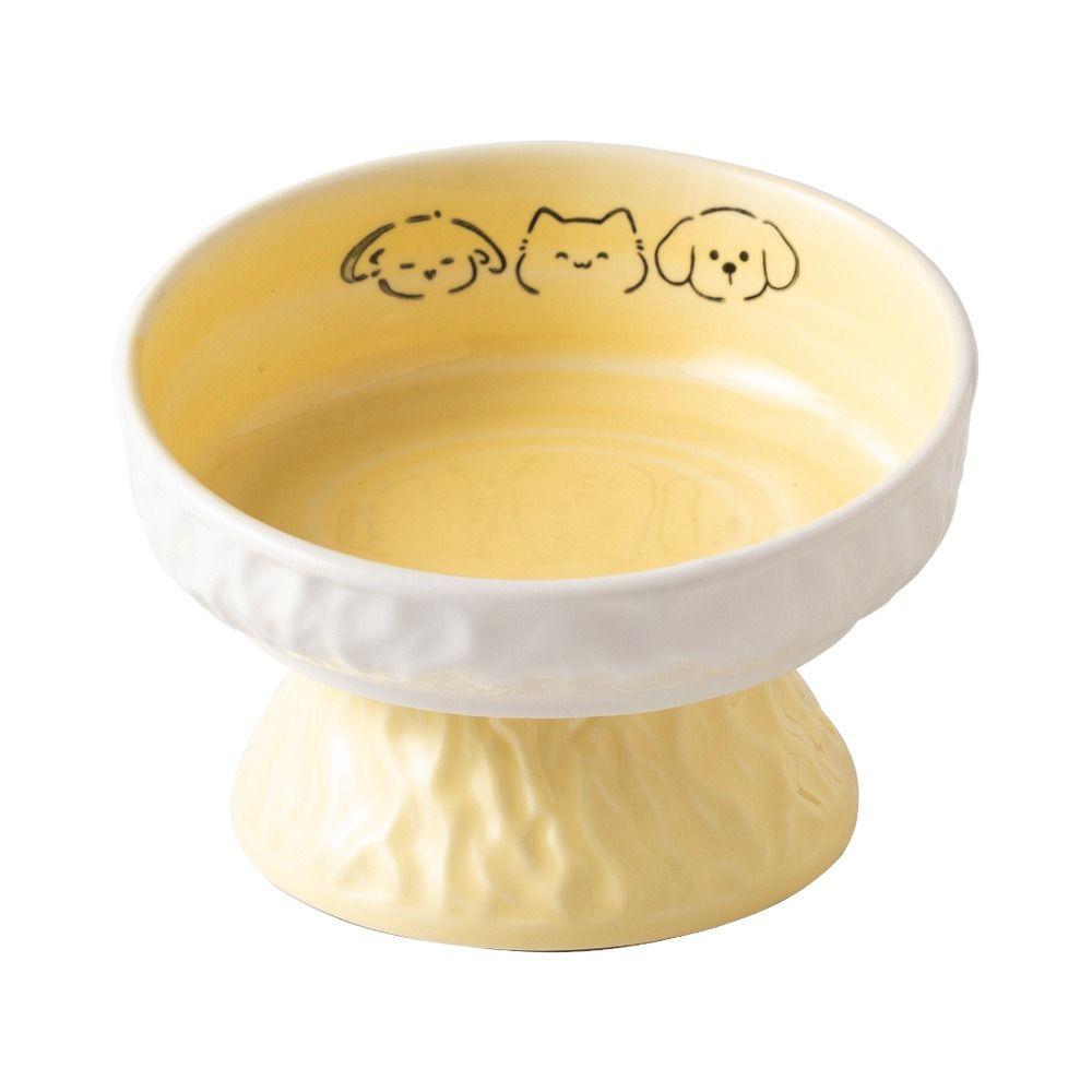 Ceramic Elevated Cat Bowl Anti-Vomiting Raised Pet Feeder Pet Food Water Bowl Pet Supplies