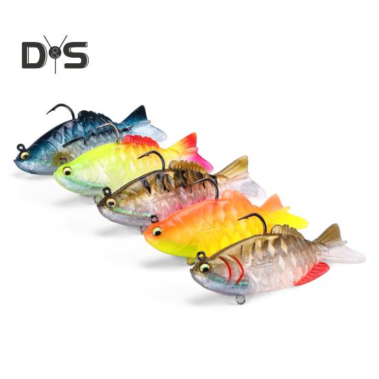9,5 см/20 г многосоставная рыболовная приманка с острым крючком, многосекционная, из ПВХ, реалистичная бионическая искусственная приманка для ловли в пресной и соленой воде