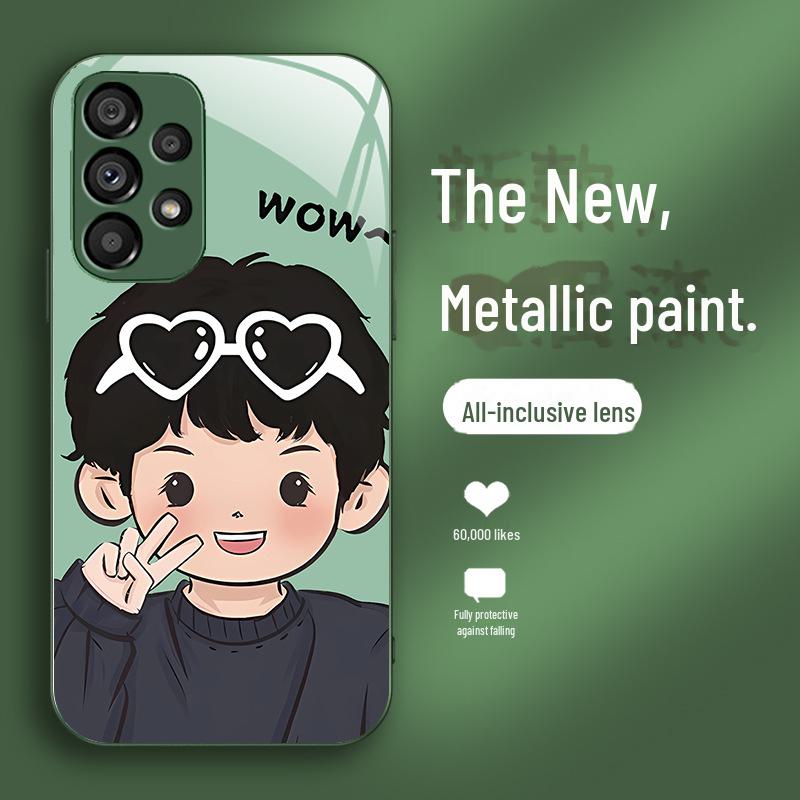 Samsung S23Ultra Couples Model: Biye Boy & S8 Girl Liquid Shell - Creative Net Red Design, S23Puls Theme, 20 Styles.