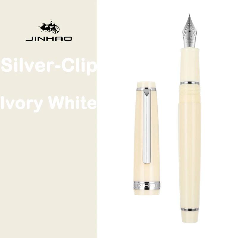 JINHAO 82 Перьевая ручка Золотая отделка Акриловый корпус Серебряный зажим для письма Каллиграфии Подписи Школьные Офисные принадлежности Канцелярские товары