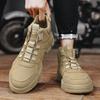 Fashion 2024 New Men's High Top Platform Casual Boots Swivel Button Outdoor Cargo Men's Booties Motorcycle Ankle Boots Sneakers for Men
