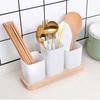 2/3 Divided Kitchen Utensil Holder Plastic Cutlery Drain Rack Chopstick Holder  Household