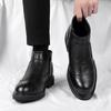 Модный бренд Модные кожаные ботинки Слипоны Ботильоны Высокий каблук Для мужчин Повседневные Платформа Челси Ботинки Мужские Свадебные туфли Зима