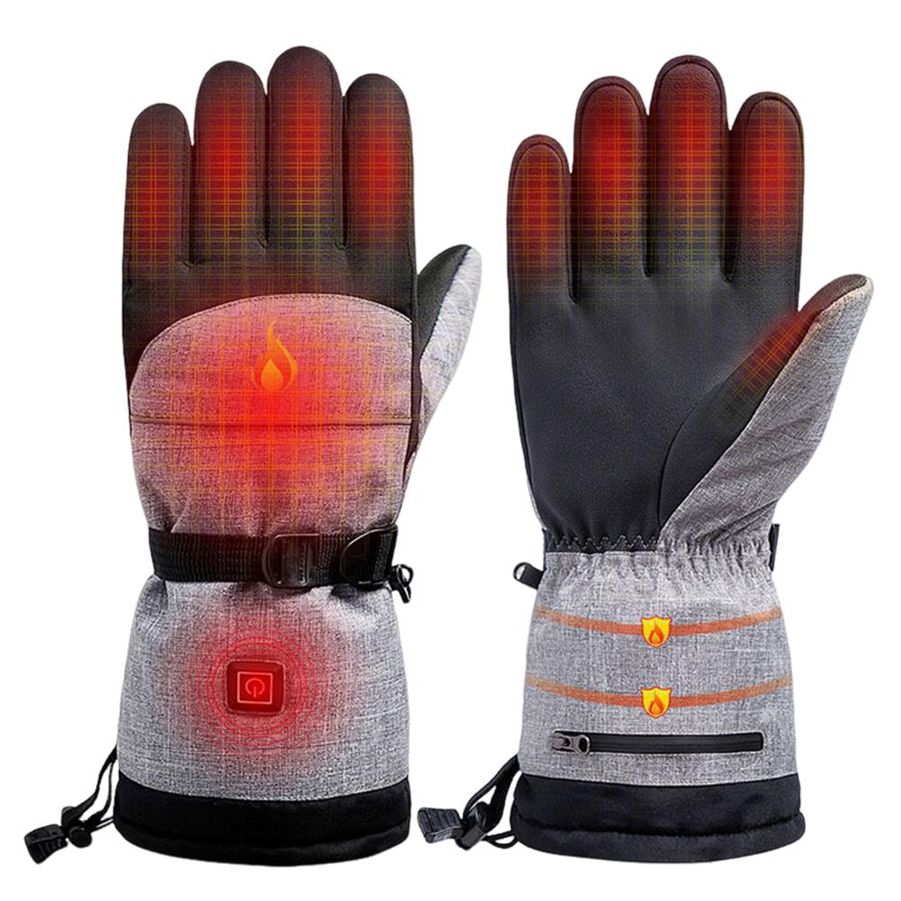 1Pair Hiking Skiing Heating Gloves Thermal Electric Anti-Slip Waterproof Rechargeable for Outdoor Climbing Hiking Skiing Cycling