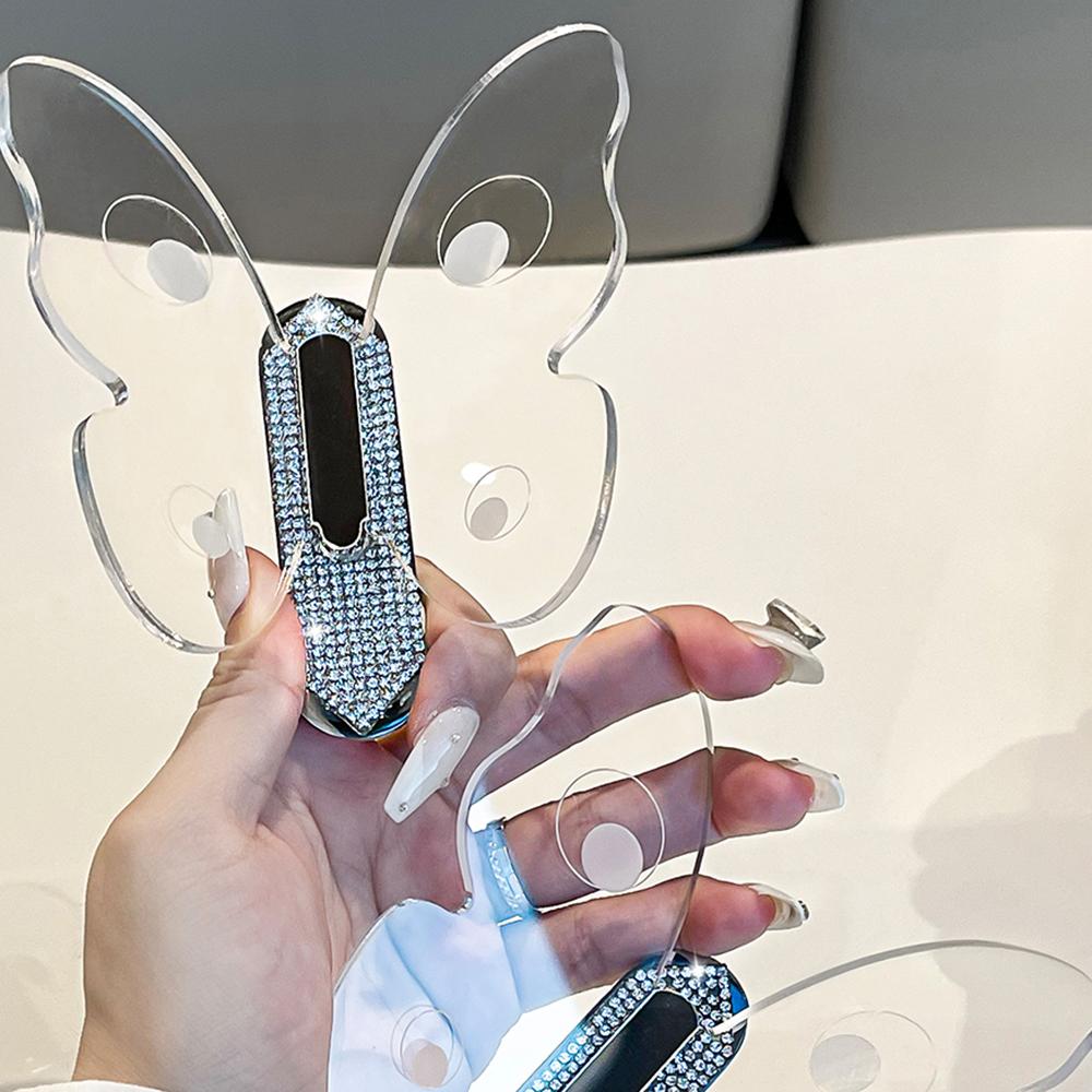 Punch-Free Clear Stylish Butterflys Wall Hook Stable Wear Resistant Wall Hanger For Door Back Hanging