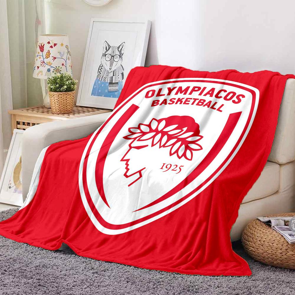 Olympiacos Printed Flannel Blanket, soft throw for bedroom sofa, washable, Christmas present, great gift.