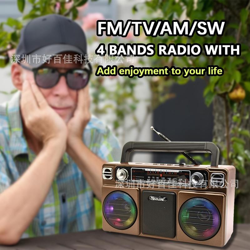 Высокое качество ретро портативное радио USB TF AM FM SW ТВ винтажный дизайн перезаряжаемый и готовый к отправке домашний радиоприемник