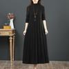 NEW Autumn Winter Covering Belly Dress Middle Aged Elderly Mother Retro Long Knitted Sweater Dresses Vestidos