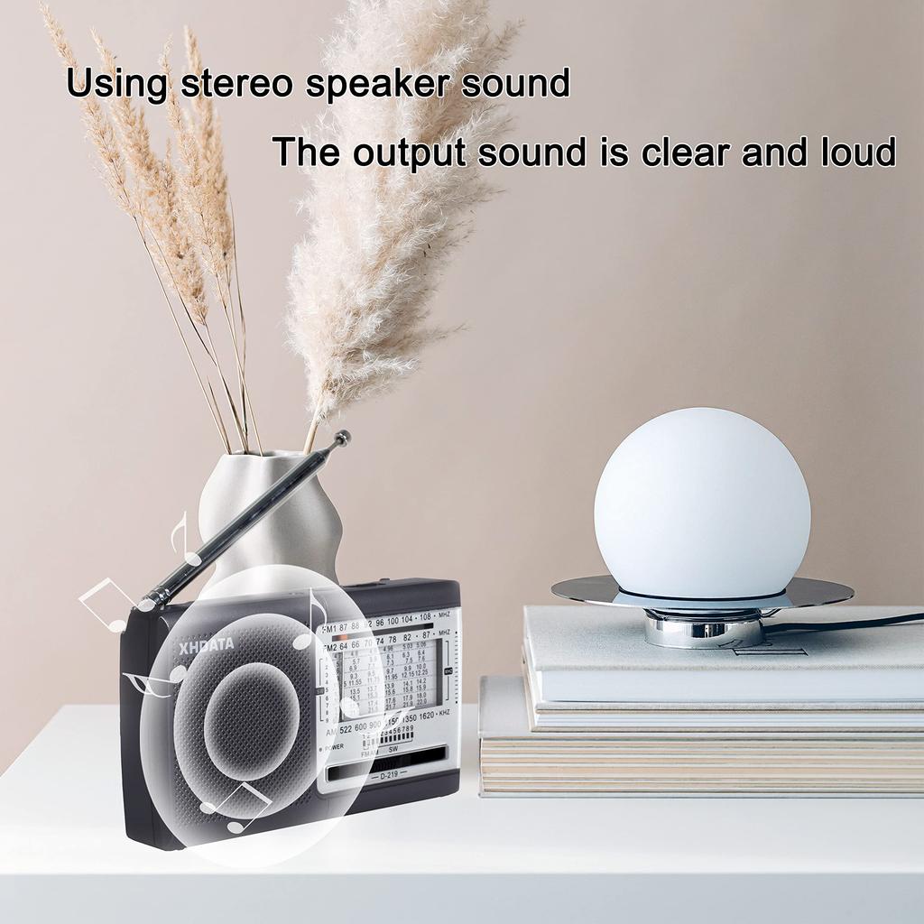 XHDATA D219 Портативный Коротковолновый Широкий FM Карманный Батарейки AA Аварийный Простой Горизонтальный Японская Инструкция Серый Радио, Компактный, FM, AM, SW,