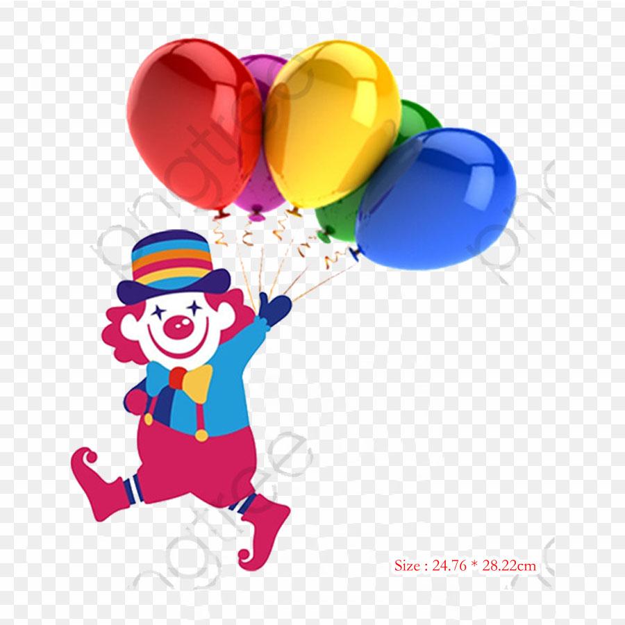 Clown Clown Balloon Iron On Heat Transfer Printing Vinyl Patches Sticker for Clothes DIY Appliques Washable Patches