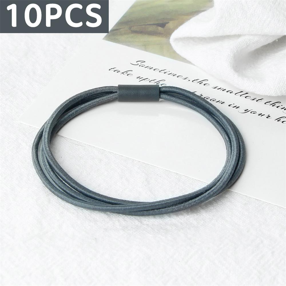 10 шт. Простые многослойные резинки для волос Женские базовые однотонные резинки Аксессуары для волос Повязка-держатель Скранчи Подарок для девочки