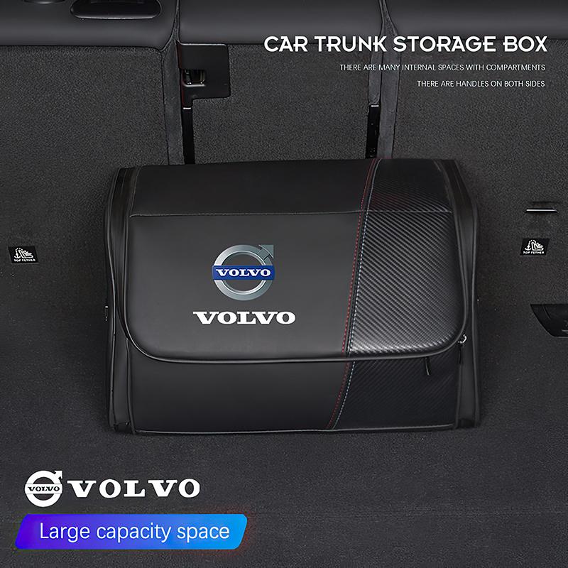 Car High-capacity Leather Storage Bag Car Trunk Organizing Box For Volvo Xc60 Xc90 V40 V60 S60 V50 V90 S80 C40 XC40 V70 XC70 C30