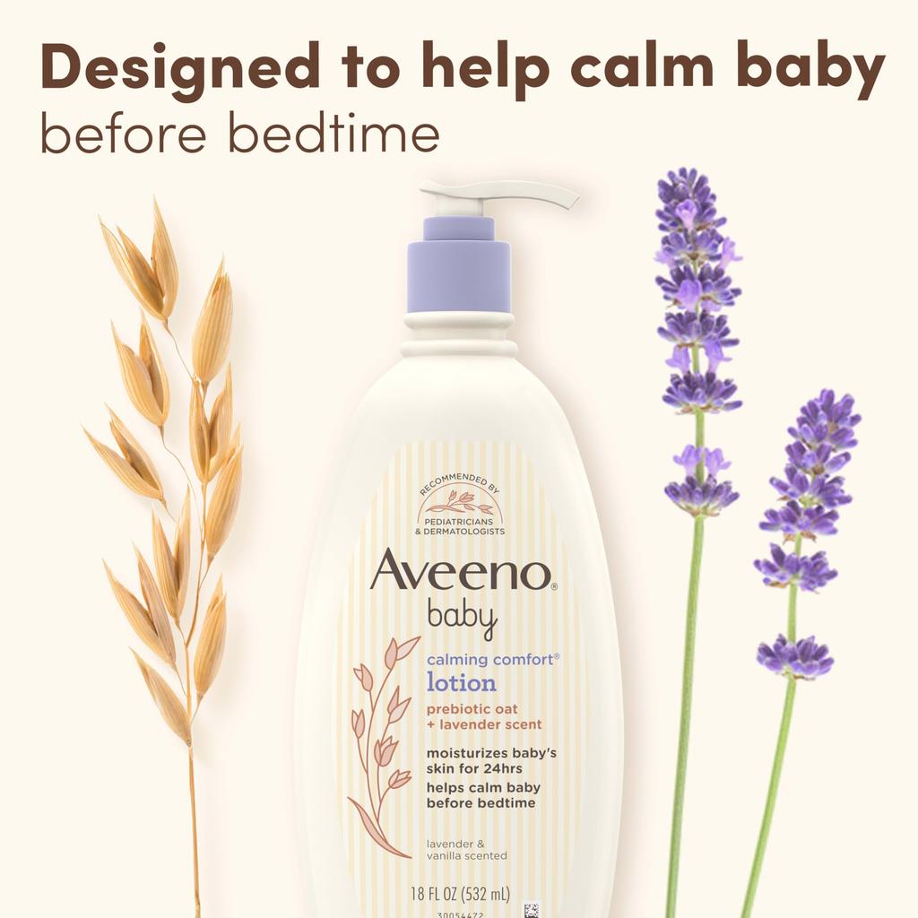 Aveeno Baby Calming Comfort Lavender и 18 жидких унций лосьона Aveeno Baby, ваниль, [наименование]