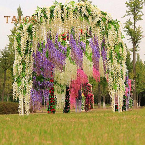 Искусственные цветы глицинии, виноградная лоза, шелковый цветок, свадебный сад, вечеринка, подвесной декор, живой городской модный домашний декор