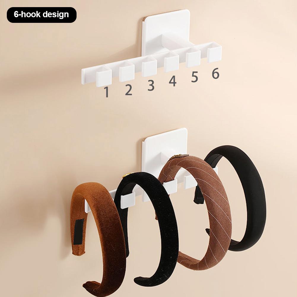 No Punching 6 Hooks Hat Holder Wall Mount Baseball Cap Multifunctional Hanger Wardrobe Hat Storage Hooks