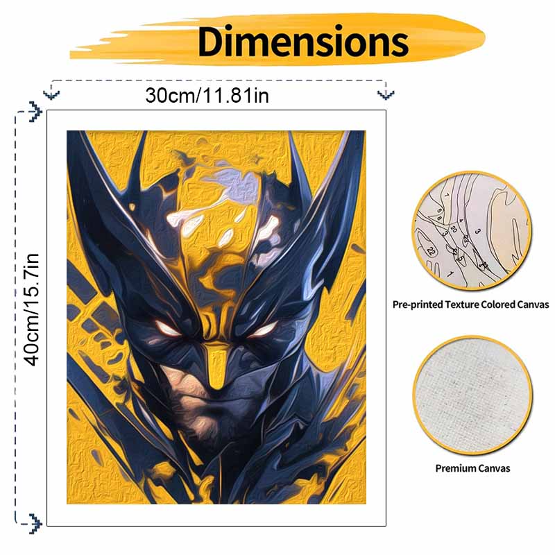 Disney Oil Painting DIY Digital Painting Wolverine Hero Portrait HandPainted Wall Art for Living Room and Entryway Decor.