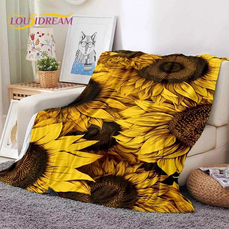 Мягкое фланелевое одеяло Dream Sun Flowers Nordic Daisy для кровати, спальни, дивана, пикника, плед для покрывала, отдыха на свежем воздухе, сна, подарок