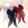 1pcs Elegant Bow Ribbon Hair Clip Women Fashion Simple Solid Satin Spring Clip Ponytail Bow Hairpin Girls Hair Accessories