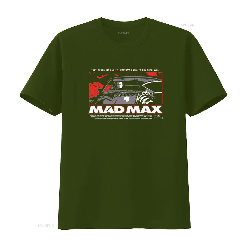 MAD MAX 1 Постер к фильму Футболка Черная Доступна во всех размерах винтажная Стирка Графика Немного Мягкая мода мужская Унисекс