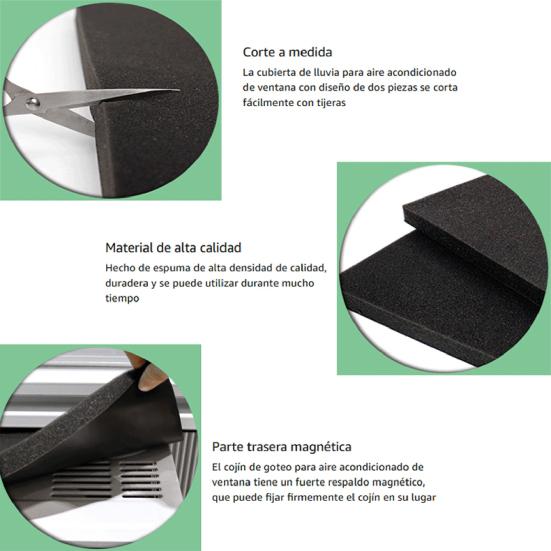 Yousheng 2 шт. Чехол для оконного кондиционера, Подкладка для предотвращения капель, Шумопоглощающий барьер, Защита кондиционера с магнитной подложкой для установки в помещении, в спальне