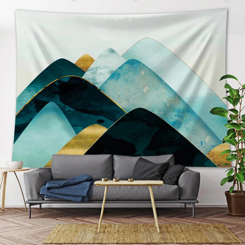 Nordic Mountain абстрактный настенный домашний гобелен психоделическая сцена фоновая ткань