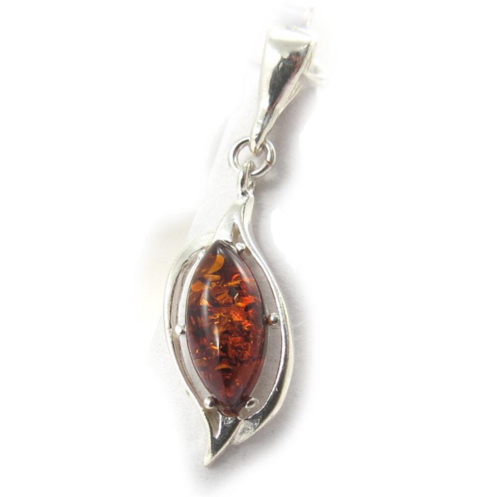 Les Trésors De Lily [J9623] - Amber 'Inspiration' Silver Pendant