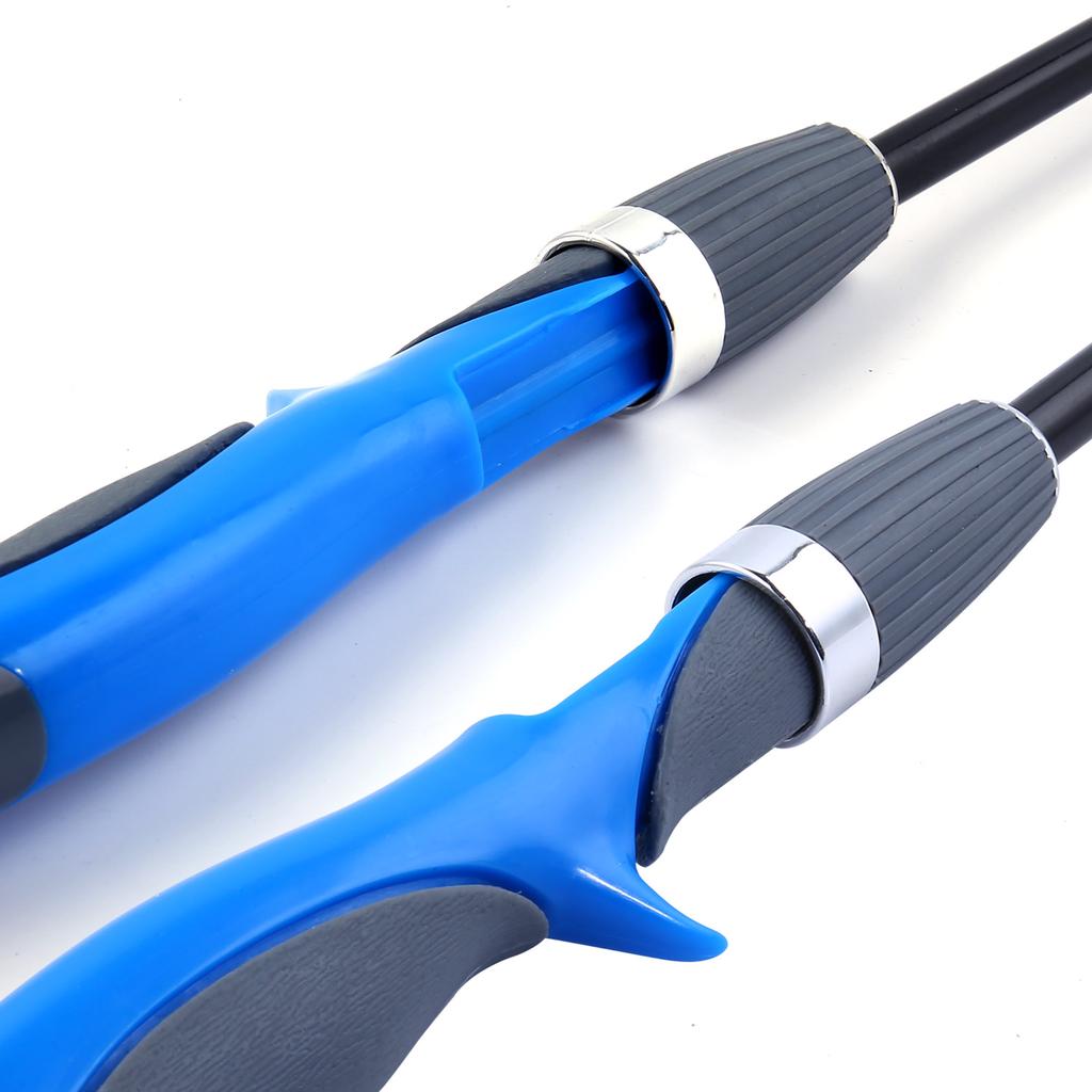 Fishing Rod Spinning 1.5m Blue Gun Handle Telescopic Portable Traveling Carbon Fishing Rod Pole