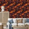 Ink Wallpaper Burgundy and Orange for Living Room and Bedroom 50x1000