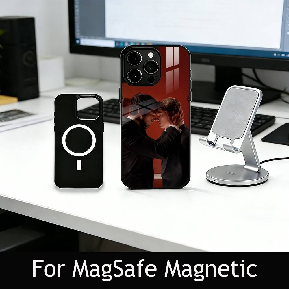 R-RW & RB Film Phone Case For iPhone17,16,15,14,13,12,11 Plus,Pro Magnetic For Magsafe Wireless Charging