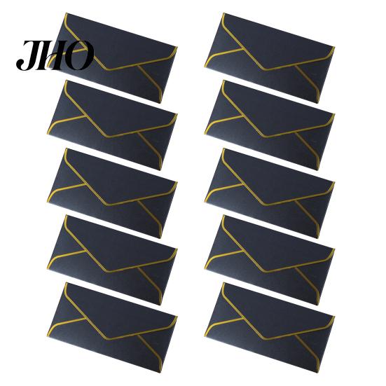 Parties Invitation Envelope 10Pcs Golden Border V Flap Quick Seal Vintage Luxury Office Check Letter Mailing Birthday Greeting Graduation Wedding Kit