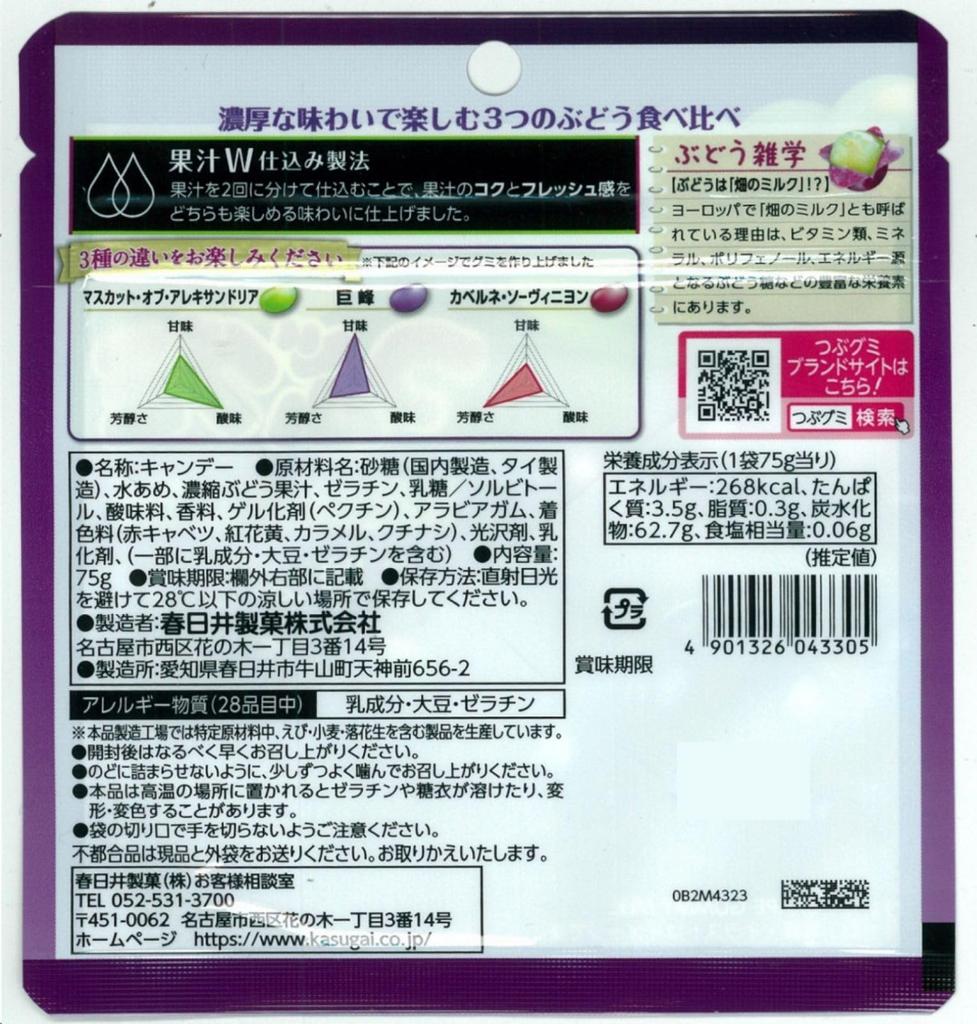 Kasugai Seika Tsubu Gumi Premium Rich Grape 75 г x 10 пакетиков