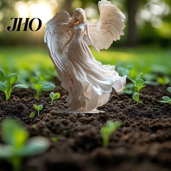 Outdoor Flower Pot Decor Angel Garden Stake Decor, Acrylic Sign with Stake, Statue With Spike Elegant Winged Sculpture for Indoor Yard Lawn