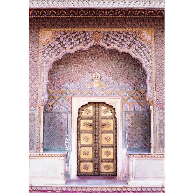 India Jaipur Lotus Gate Door Colorful Posters and Prints Canvas Printing Vintage Wall Art Picture for Living Room Home Decor