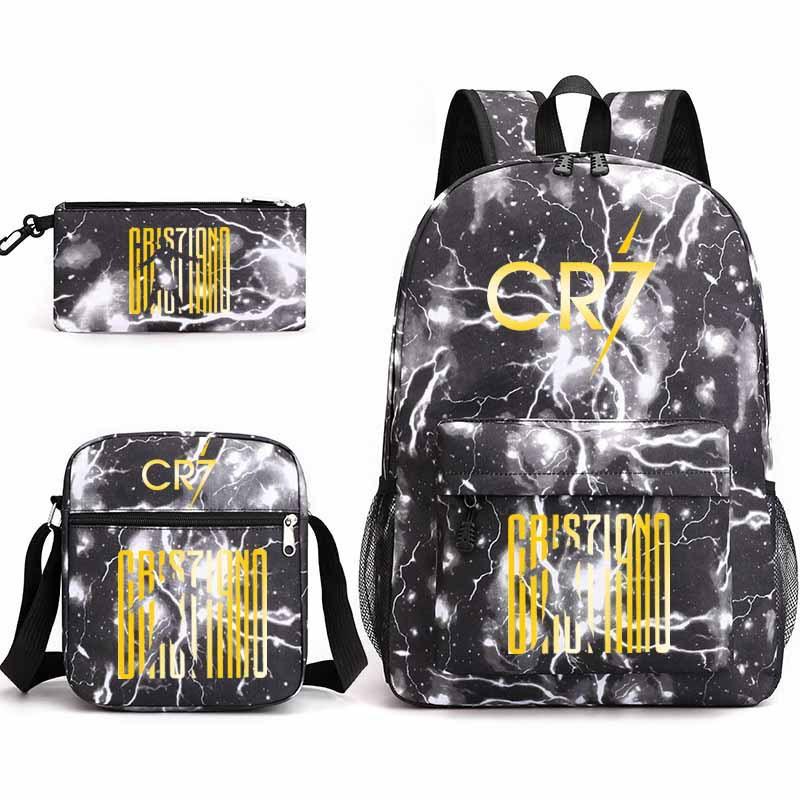 Youth Fashion Backpack Shoulder Bag Pencil Case Children'S Student School Bag 3-Piece Set