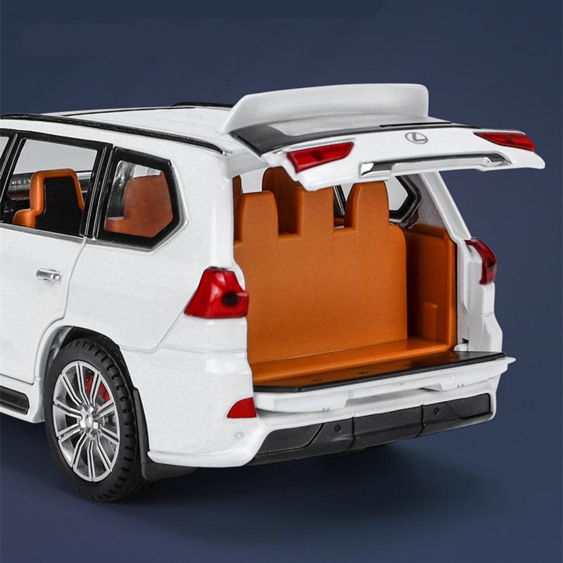 1/24 Lexus LX570 внедорожник литой металлический сплав модель автомобиля литые металлические внедорожники модель автомобиля звук свет симуляция детская игрушка подарок