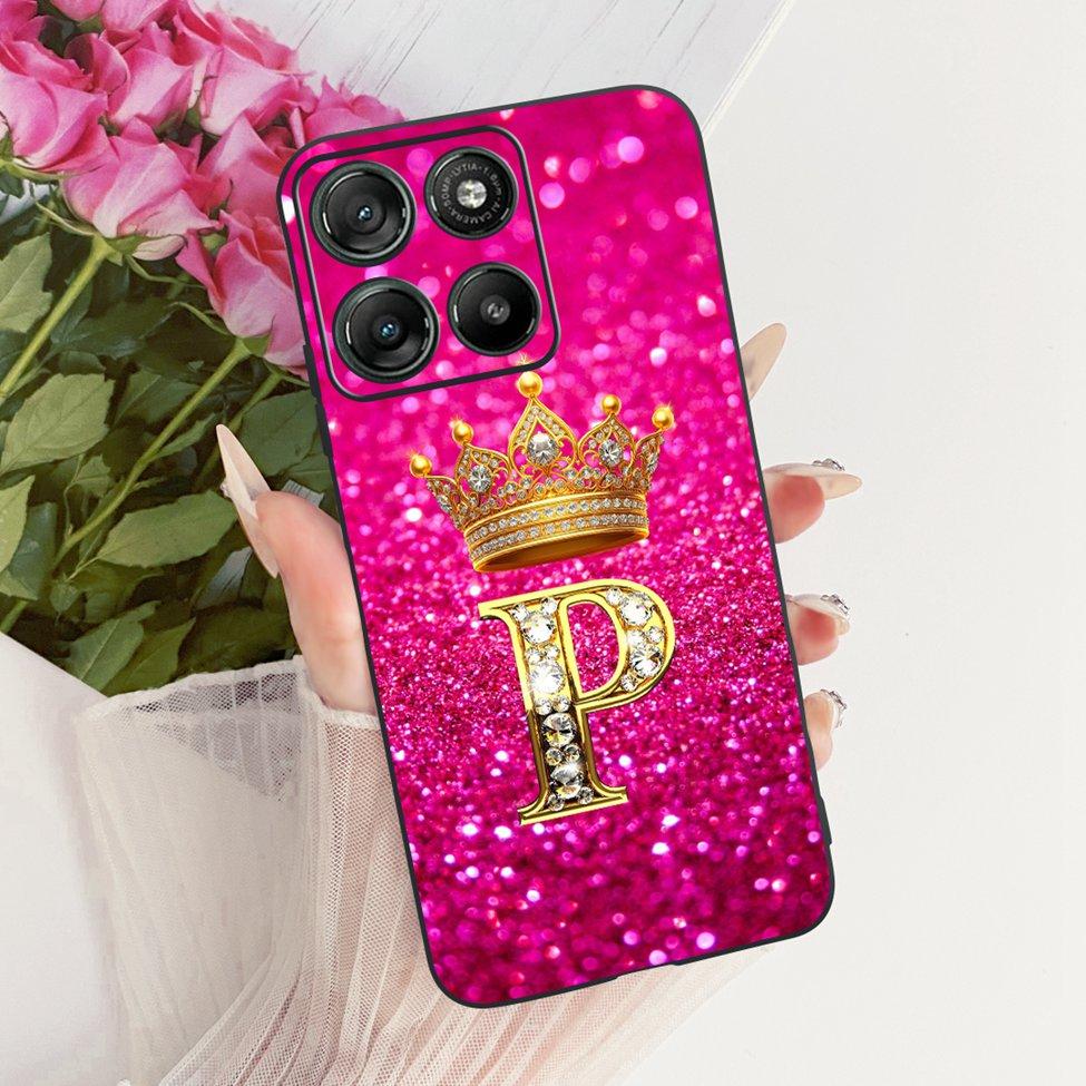 Phone Case For Moto G67 Power 5G Cover Silicone Luxury Letters Crown Soft Funda For Motorola Moto G67 Power 5G Casing