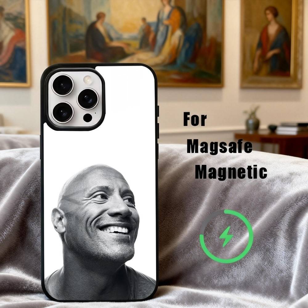 Мощный чехол для телефона D-Dwayne J-Johnson Для iPhone 17, 16, 15, 14, 13, 12, 11 Plus, Pro Max Магнитный Для беспроводной зарядки Magsafe