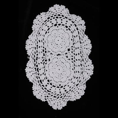 Кружевные салфетки ручной работы, овальные, белые, 15 x 11 дюймов, дизайн стола, декоративный
