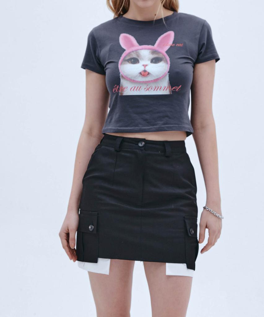 Etosome Cargo Pocket Skirt (Black)