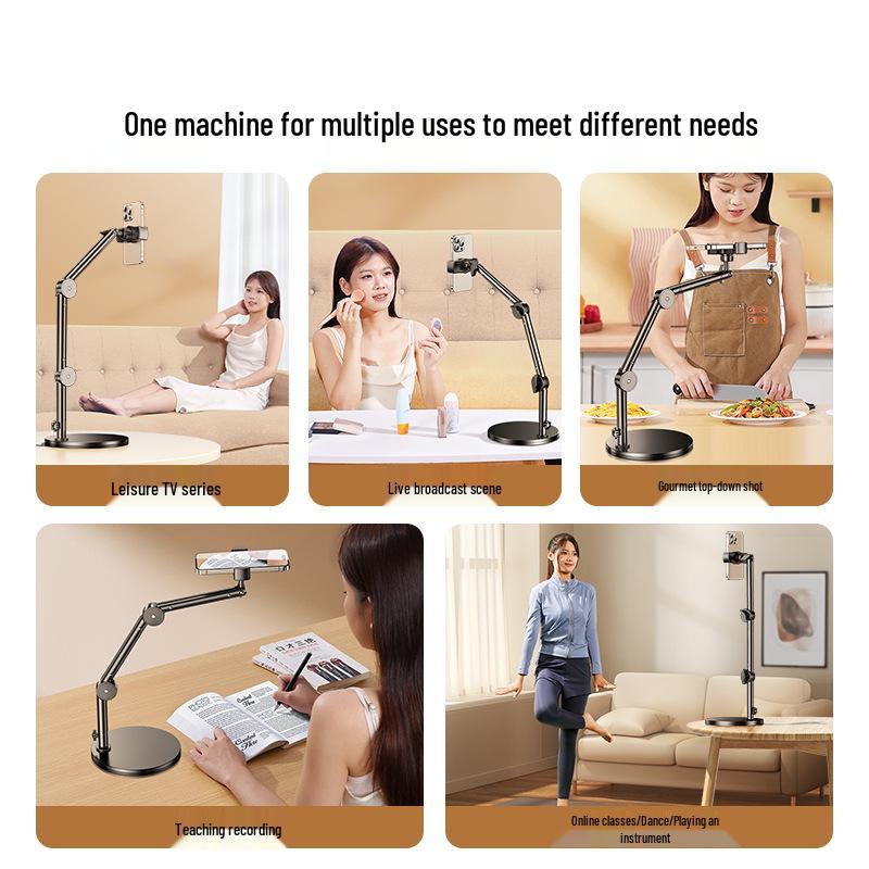 Adjustable Multi-Functional Boom Arm Stand for Phones & Tablets - Ideal for Desktop Video Recording and Live Broadcast