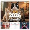 2026 Cat Wall Calendar JAN 2026 - DEC 2026 Funny Cat Calendar 12 Monthly Planner with Hanging Hole for Cat And Kitten Lovers