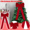 Christmas Giant Christmas Tree Suede Bow Christmas Ornament