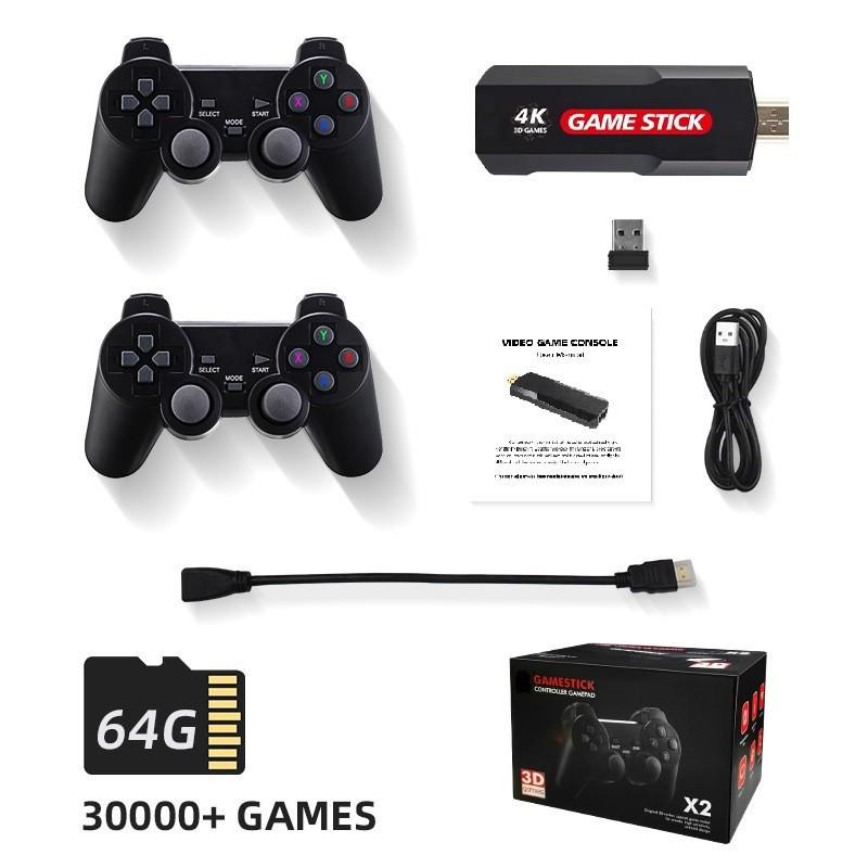 Ретро игровая консоль Cross X2 HD 4K: Беспроводная, для двух игроков, Ностальгическая домашняя ТВ-аркадная система.