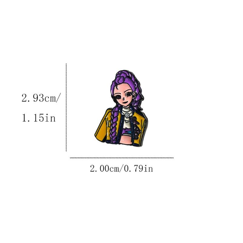 1/4Pcs Kpop Demon Hunter Character Enamel Brooch Cartoon Anime Lapel Pins Backpack Clothing Accessories  Jewelry Gift