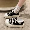 Fashion Women's Canvas Shoes Spring Autumn Round Toe High On Platform Black Ladies Footwear 39 Offers Daily Routine Cotton Sale Quality
